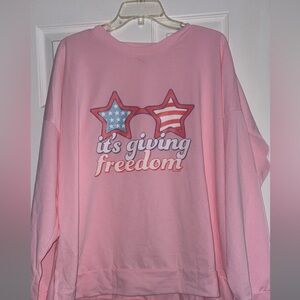 Pink 'It's Giving Freedom' Sweatshirt